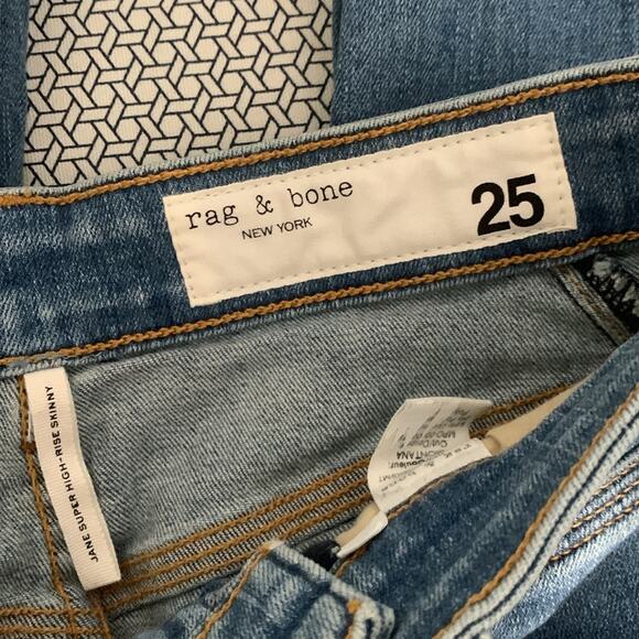 Rag & Bone Jane Super High Rise Skinny Jeans In Montana Size 25 NWT - Picture 10 of 12